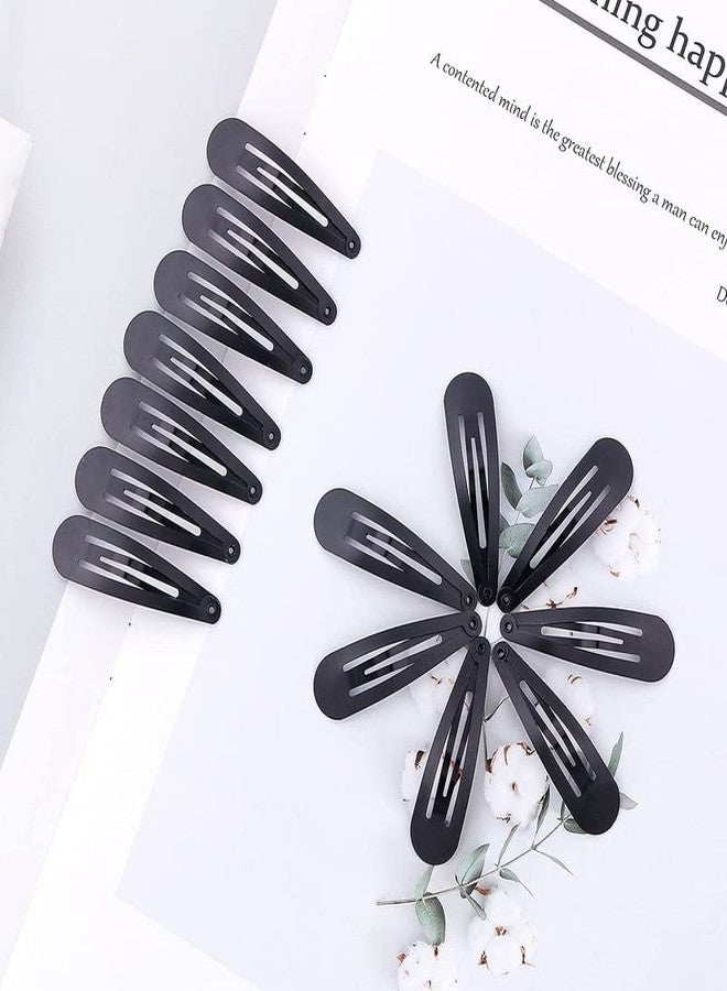 BELICIA 24 Pack Solid Plain Black 5cm/2" Craft DIY Naked Snap Metal Hair Clips Barrettes for Women Baby Girls Toddlers Kids Hair Accessories Bulk (Black) - Image 5