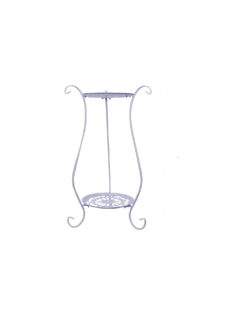 Bluejw 2-Layer Minimalist Ironwork Flower Pot Stand Ground To Ground Succulent Green Luo Flower Rack  - Image 1
