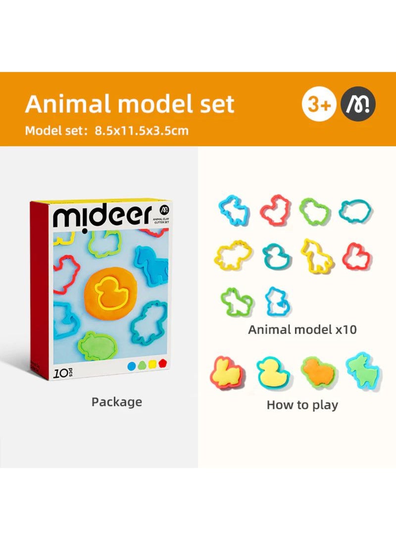 MiDeer Animal Clay Embossing Cutter Set for Kids – 10 Piece Playdough & Clay Tool Kit – Educational Animal Shape Cutters – Creative Arts & Crafts Toys for Toddlers Ages 3+ - Image 3