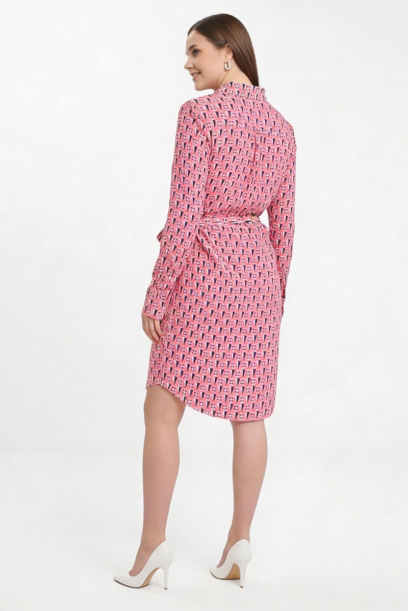 GANT فستان ميني مزخرف بحزام للنساء، متعدد الألوان - Image 2