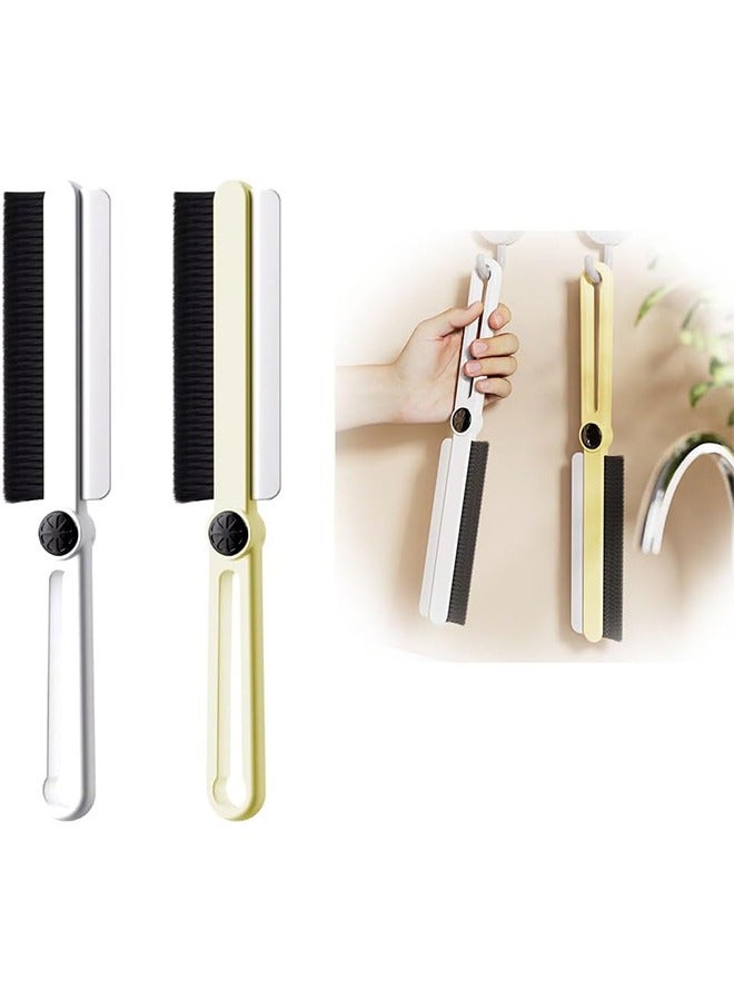 Hard Bristle Crevice Cleaning Brush, 2PCS Multi-Function Integrated Scraping and Brushing Gap Cleaning Tool for Bathroom Dead Corner Cleaning, Sink, Window, Floor Gaps, Kitchen - Image 1