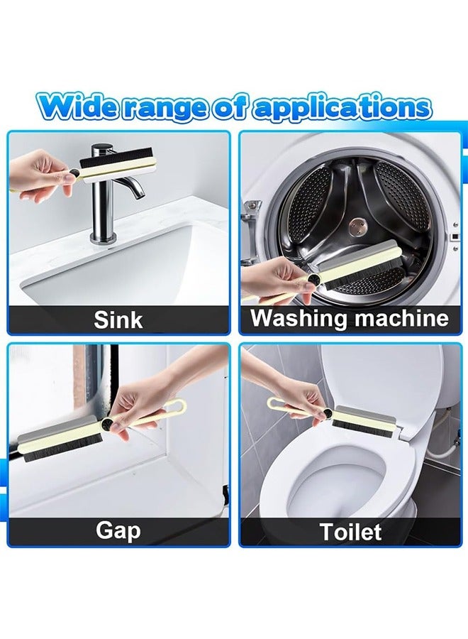 Hard Bristle Crevice Cleaning Brush, 2PCS Multi-Function Integrated Scraping and Brushing Gap Cleaning Tool for Bathroom Dead Corner Cleaning, Sink, Window, Floor Gaps, Kitchen - Image 2