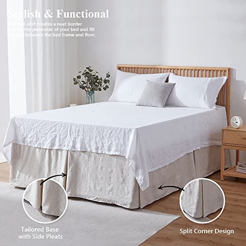 Simple&Opulence Belgian Linen Bed Skirt with Classic 14 inch Tailored Drop Dust Ruffle, Easy Fit Breathable Premium Natural Flax- Basic Linen, Twin - Image 4