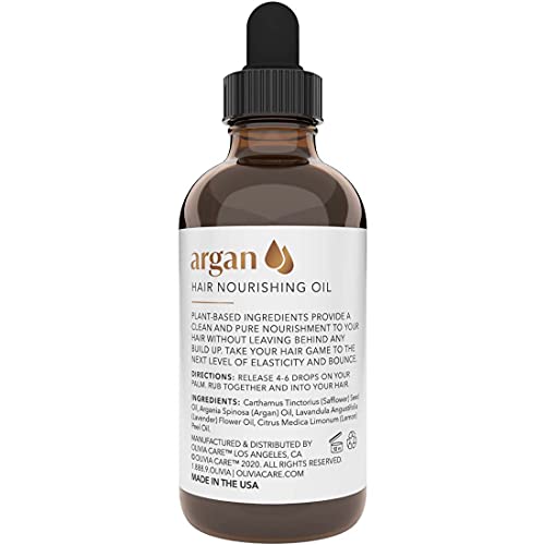 Olivia Care Hair Oil Made With Natural Plant-Based Ingredients - Provides Hydration, Smoothness & Moisture - Clean & Simple Treatment to Support Strengthen Hair - 4 FL OZ (Argan) - Image 2