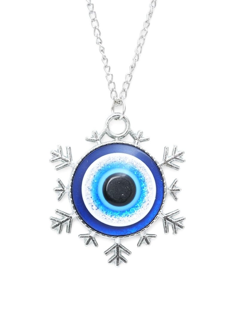 STYOLLO Oxidised Silver Metal Evil Eye Protector Necklace Pendant Set For Women & Girls Stylish | Women's Necklaces Silver Fashion Jewellery Sets | Fancy Girls' Chains & Necklace- Set of 1 - Image 1