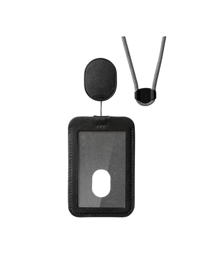 Orbitkey Id Card Holder | Made With Lwg-Certified Top Grain Leather And Durable Dyneema Cord | Holds 1 Access Card And 1 Non-Rfid Card (With Lanyard, Black) - Image 4