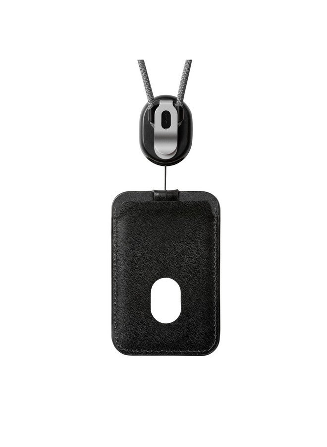 Orbitkey Id Card Holder | Made With Lwg-Certified Top Grain Leather And Durable Dyneema Cord | Holds 1 Access Card And 1 Non-Rfid Card (With Lanyard, Black) - Image 3