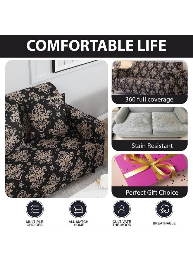 B BESTILO Sofa Cover 3 Seater and 2 Seater Fully Covered Universal 5 Seater Sofa Cover Non-Slip Sticky Elastic Stretchable Sofa Set Slipcover Protector for (Cambric Black, Five Seater (3+1+1)) - Image 5