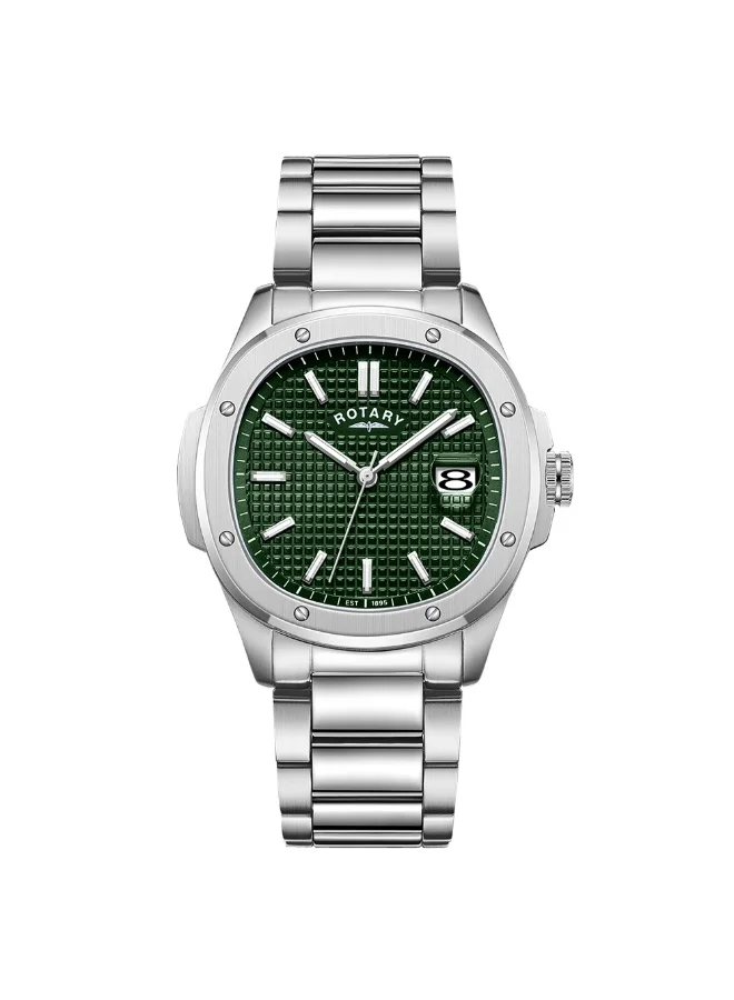 ROTARY Rotary Men's Apex 100 Green Dial Stainless Steel Bracelet Watch - GB05575/24