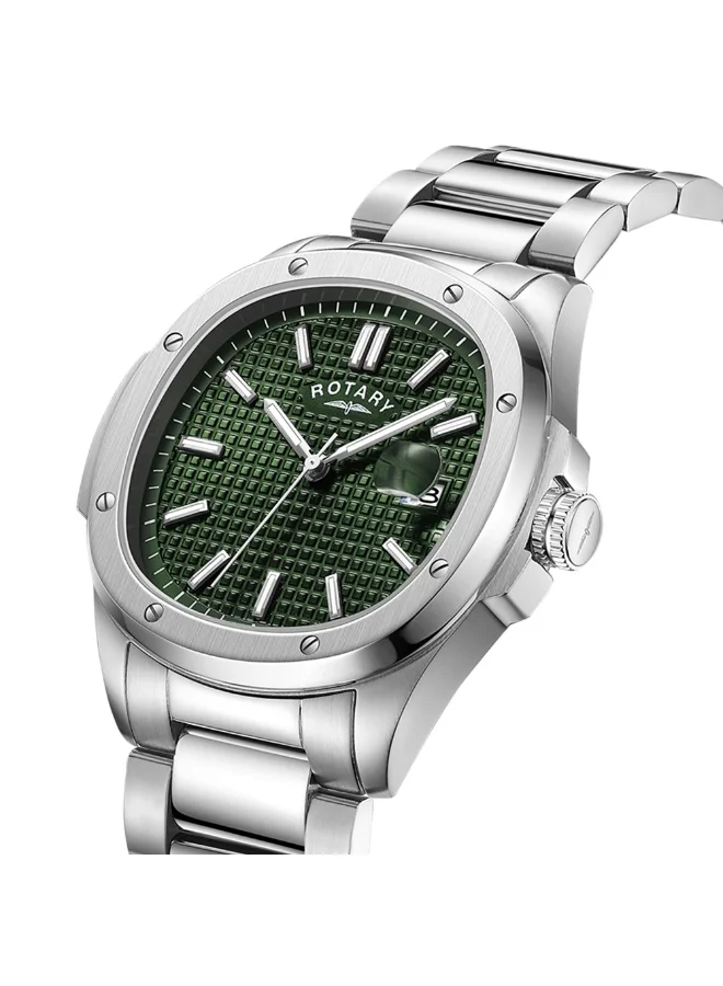 ROTARY Rotary Men's Apex 100 Green Dial Stainless Steel Bracelet Watch - GB05575/24