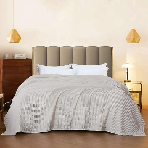 Bhoomi Impex Super Soft & Breathable 100% Microfiber Waffle Blanket – Throw Blanket and Quilt for Bed & Sofa Single(60x90) Size - Pearl Grey/Soft Grey - Image 1