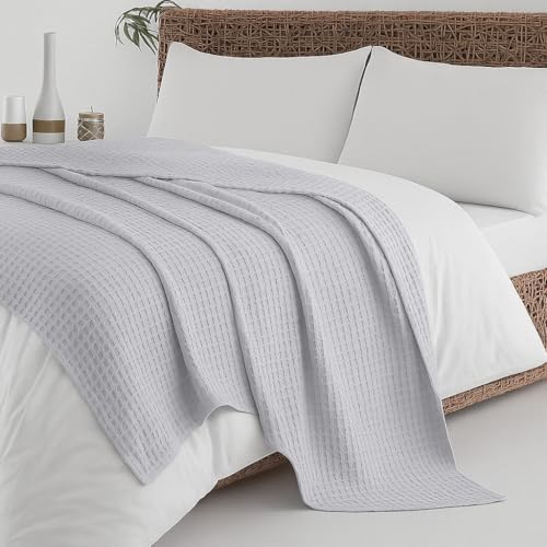 Bhoomi Impex Super Soft & Breathable 100% Microfiber Waffle Blanket – Throw Blanket and Quilt for Bed & Sofa Single(60x90) Size - Pearl Grey/Soft Grey - Image 5