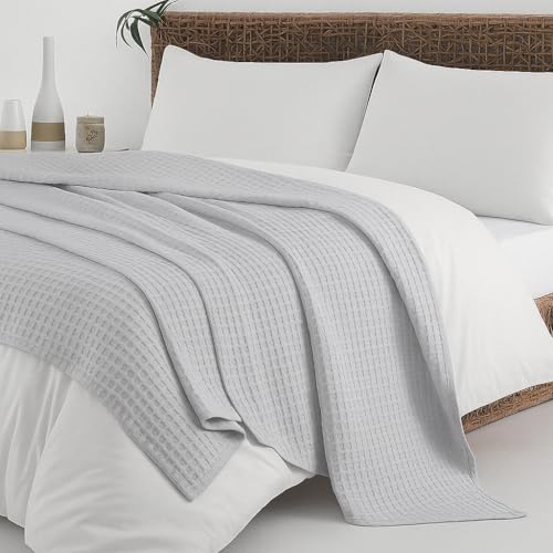 Bhoomi Impex Super Soft & Breathable 100% Microfiber Waffle Blanket – Throw Blanket and Quilt for Bed & Sofa Single(60x90) Size - Pearl Grey/Soft Grey - Image 2