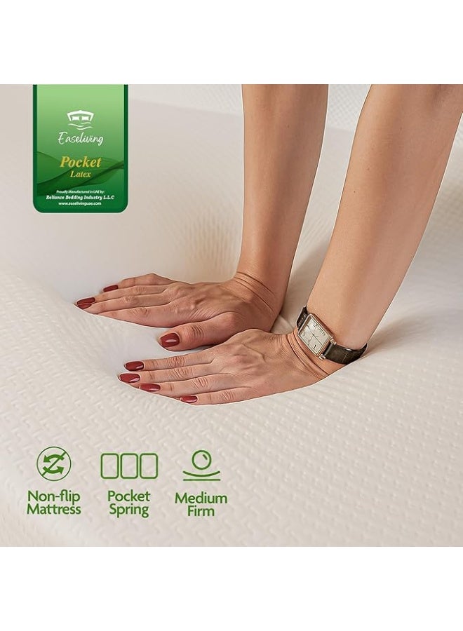 EASELIVING Hybrid Natural Latex Foam Mattress - 30cm Queen Size Medium Firm Mattress | Pocket Spring Mattress with Cooling Comfort, Edge Support and Pressure Relief | 10-Year Warranty (160x200 cm) - Image 5