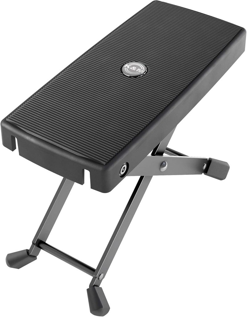 K.M Konig & Meyer 14670.014.55 Footrest | 6 Height Positions Sturdy Non-Skid Rubber Foot Pad for Classical, Acoustic, Electric Guitarists | Professional Grade for all Musicians - German Made - Black - Image 1