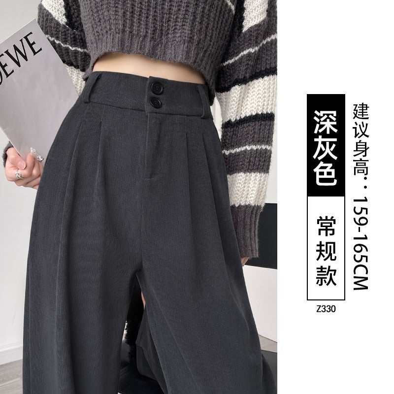 Black Straight-Leg Trousers for Women 2026 New Arrival High-Waist Flowy Wide-Leg Pants