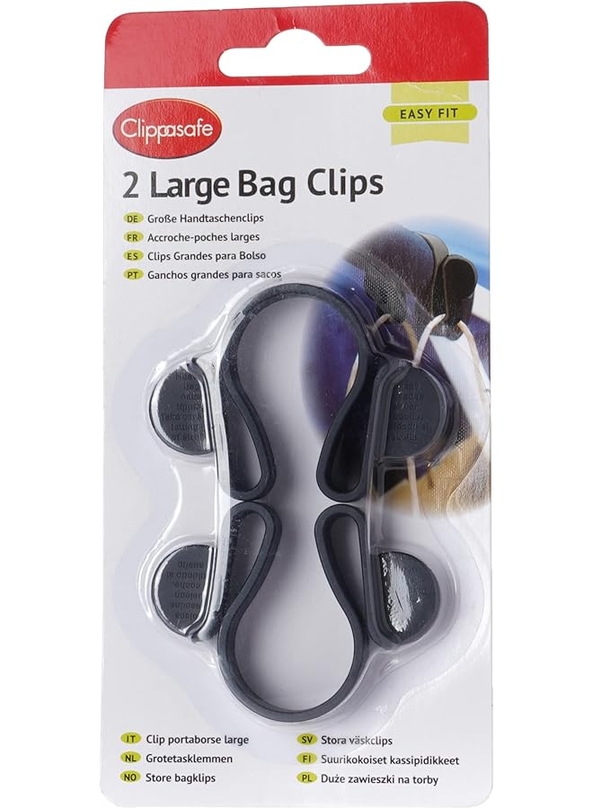 Clippasafe Baby/Kids/Child Safety Premium Bag Clips Large Size (2 Pack) - Image 1