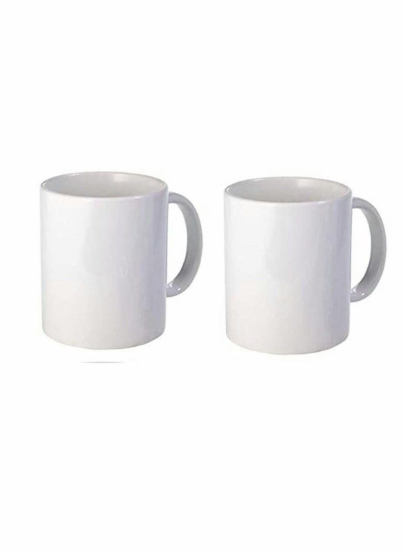 Y&D Blank Ceramic Mugs, Coated Cup, Sublimation Blanks Mugs Porcelain Mug, Classic Cup for Coffee, Soup, Tea, Milk, Latte, Hot Cocoa and DIY Yourself (Coffee Set of 2)  - Image 1