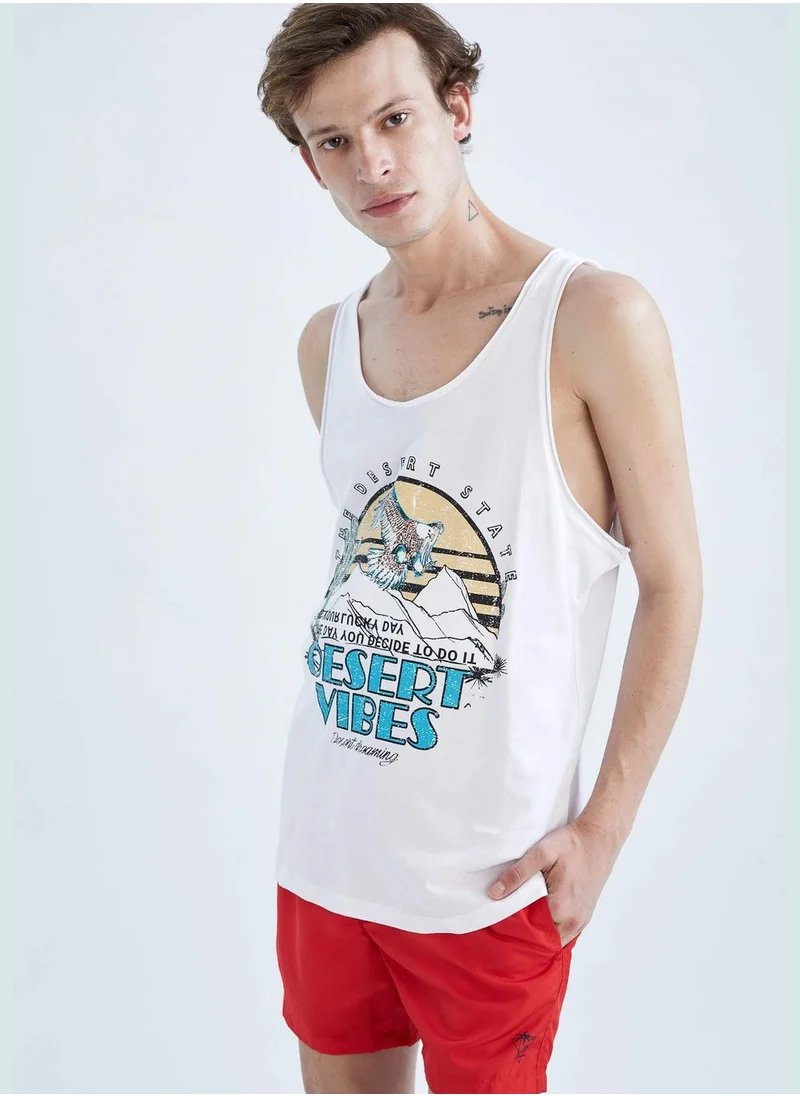 DeFacto Slim Fit Sleeveless Printed Vest