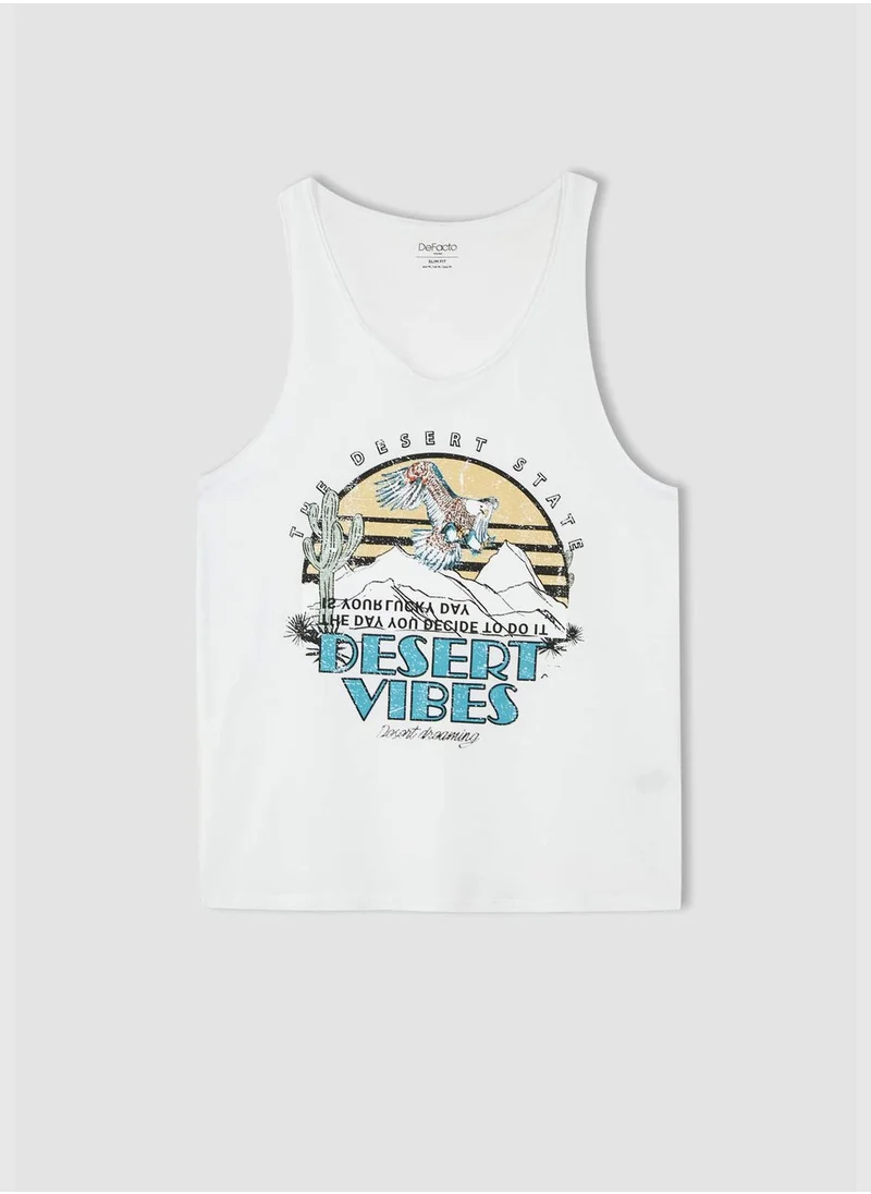 DeFacto Slim Fit Sleeveless Printed Vest