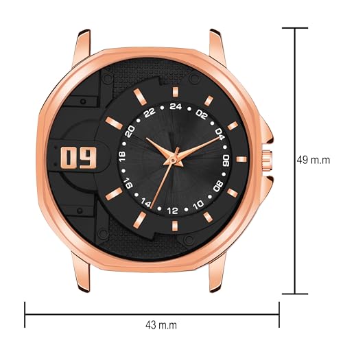 Acnos Luxury & Sporty Unisex Watch - Black Metal Analog Dial - Image 3