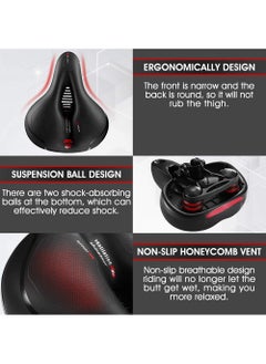 SYOSI Bicycle Saddle, Comfortable Bike Seat Cushion with Dual Shock Absorbing Balls & Memory Foam Soft & Comfortable & Breathable Bike Saddle for MTB/Road Bikes  - Image 4