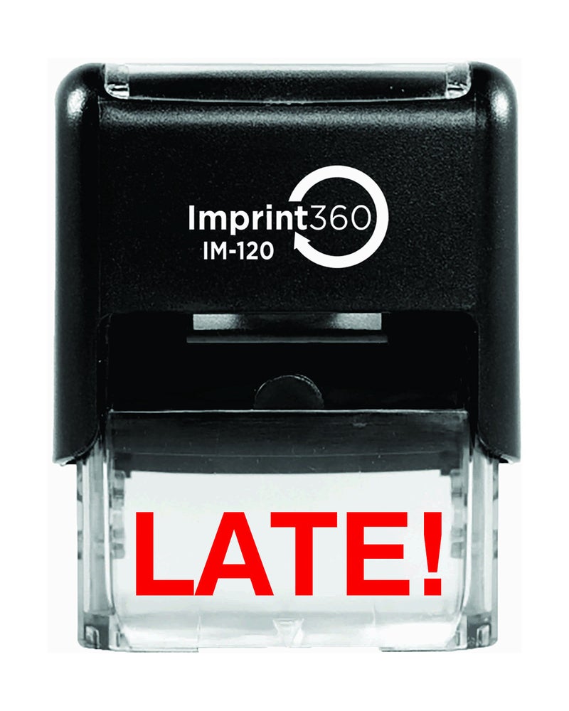 Supply360 AS-IMP1049 - Late, Heavy Duty Commerical Quality Self-Inking Rubber Stamp, Red Ink, 9/16" x 1-1/2" Impression Size, Laser Engraved for Clean, Precise Imprints - Image 5