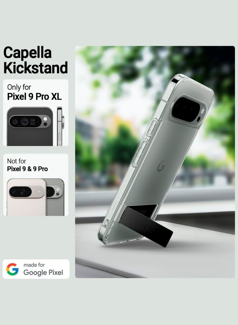 Caseology Capella Kickstand for Google Pixel 9 Pro XL Case Cover [Built-in Kick Stand] Military Grade - Clear Black - Image 2