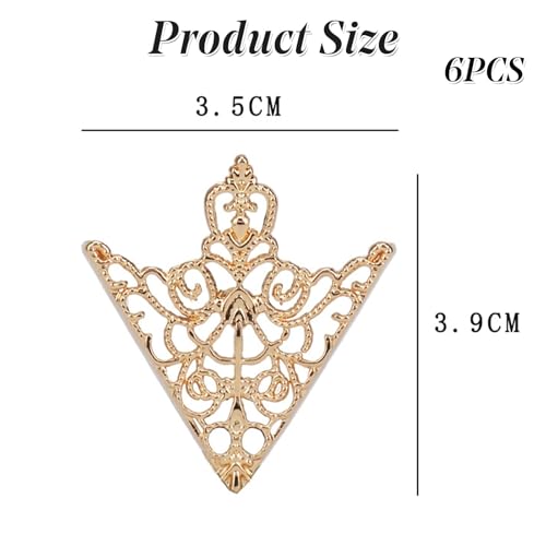 BharatBazaar Collar Pin for Men Shirt, Vintage Triangle Brooch Set of 6 Pieces, Gold Silver and Bronze Finish, Elegant Accessory for Formal Wear and Business Attire, Unique Gift for Fashion-Conscious Adults - Image 2