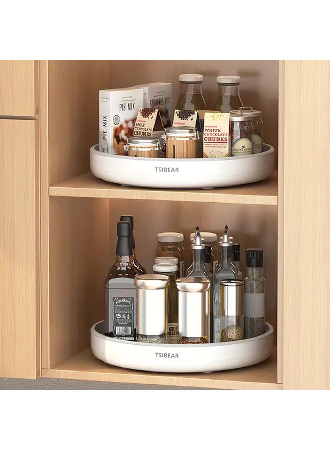 Large Black Rotating Kitchen Organizer Tray For Spices Oils And Vinegar - Image 2