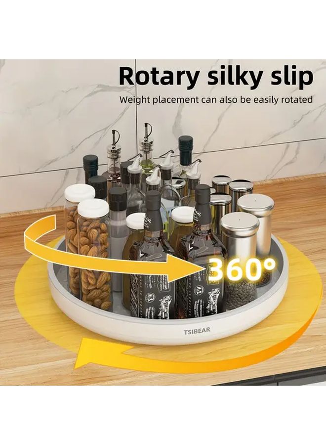 Large Black Rotating Kitchen Organizer Tray For Spices Oils And Vinegar - Image 4