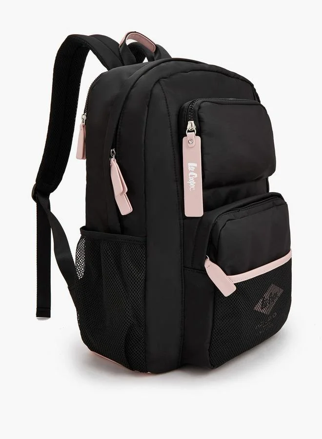 لي كوبر Logo Print Backpack With Mesh Pocket