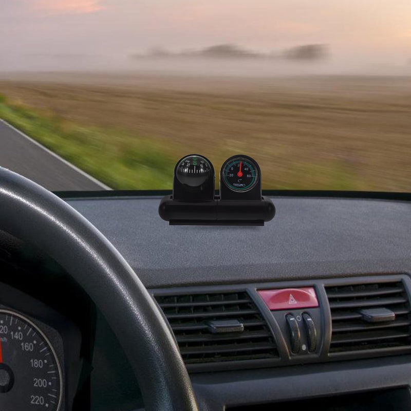 Rotatable Dashboard Car Compass Thermometer Ball Mount for Vehicle Navigation - Image 5