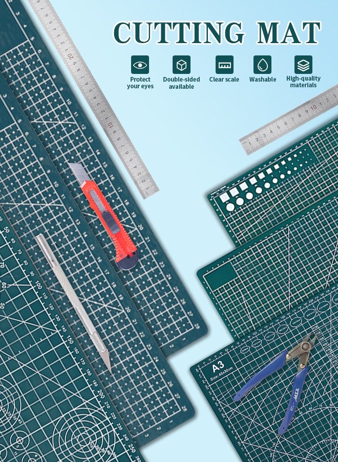 A4 Multipurpose Professional Cutting Mat with Measurement Grids, Reusable Desktop Protector with Non-Slip Base, Great for Office Desktop, Home Use, DIY Projects - Image 5