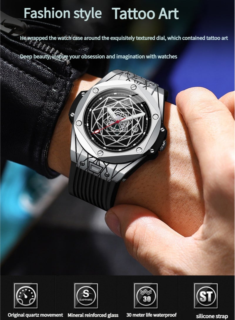 Chenxi Watches for Men Waterproof Luminous Fashion Business Calendar Quartz Watch Large Dial 48mm - Image 2
