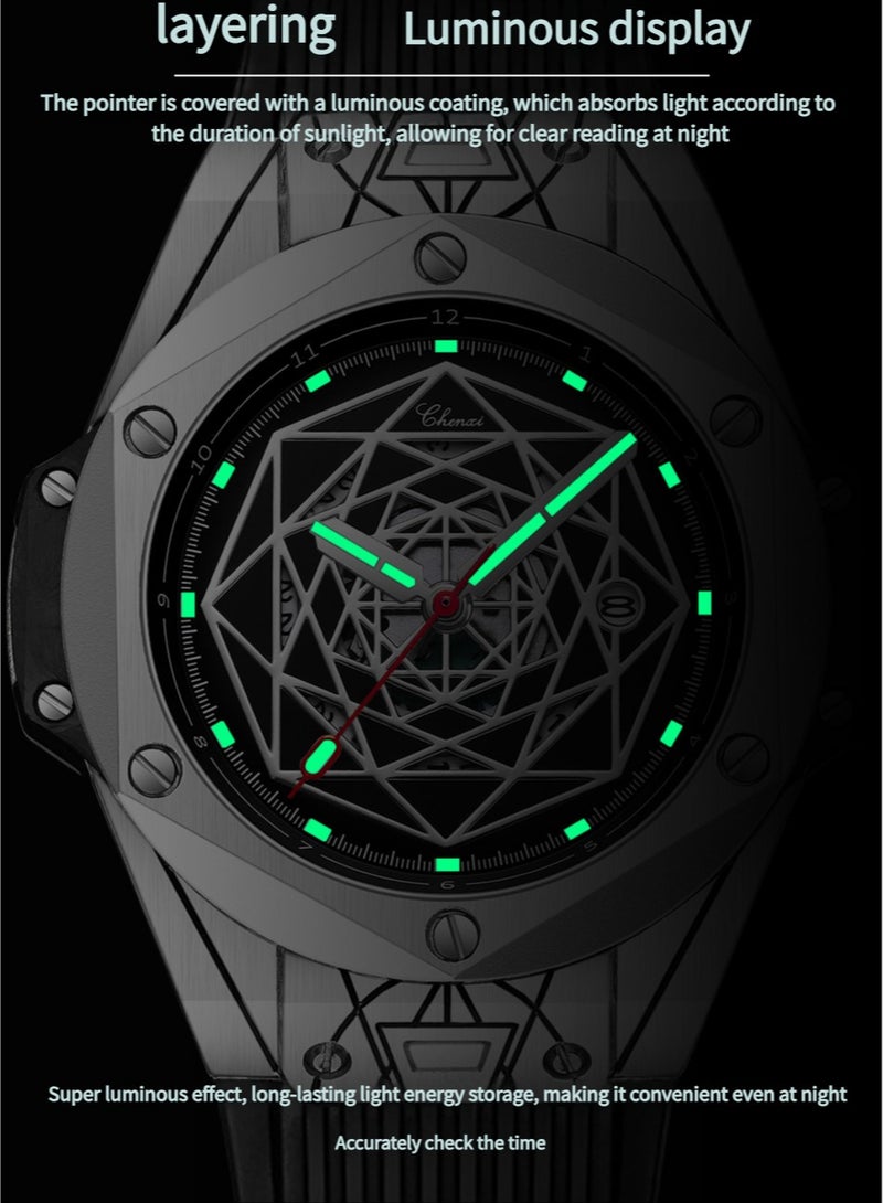 Chenxi Watches for Men Waterproof Luminous Fashion Business Calendar Quartz Watch Large Dial 48mm - Image 4