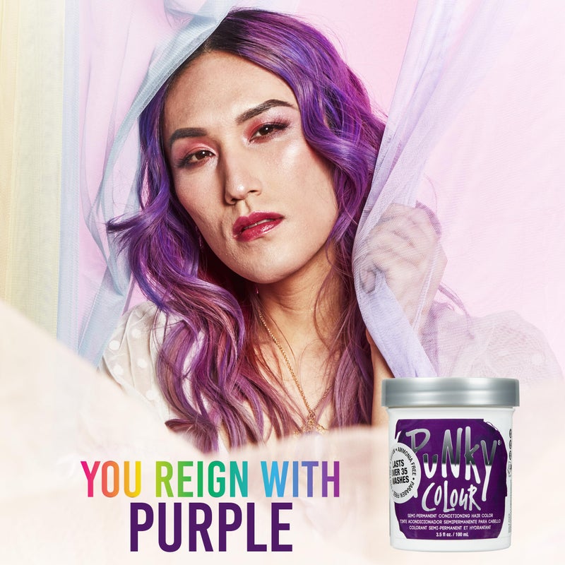 Punky Purple Semi Permanent Hair Color - Vegan & Cruelty-Free Conditioning Purple Hair Dye, Lasts Up to 35 Washes, 3.5 fl oz - Image 3