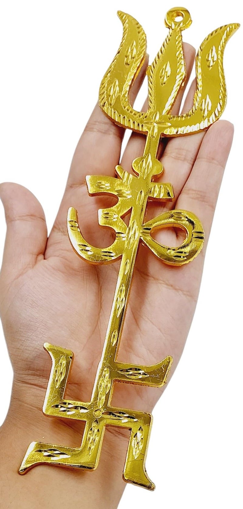 ARTISKRITI Om Trishul Swastik Trishakti Yantra Door, Wall Hanging for Home, Mandir, Office & Shops Home House Entrance Door Decor - Image 1
