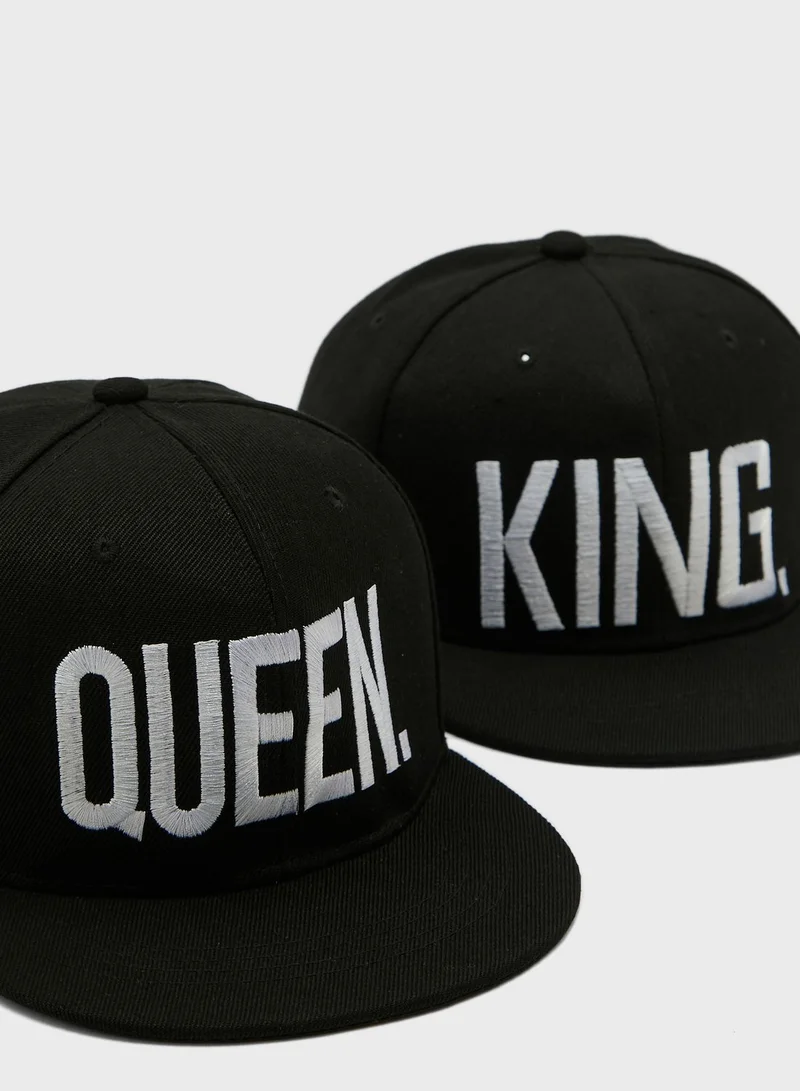 Seventy Five 2 Pack Quirky  Flat Peak Cap Set