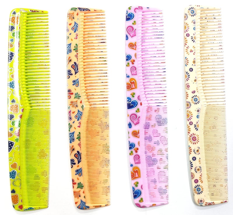 Maple Dressing Detangling Printed Hair Comb Combo Set for Women, Men, Girls (Multicolour), Pack of 4 - Image 1