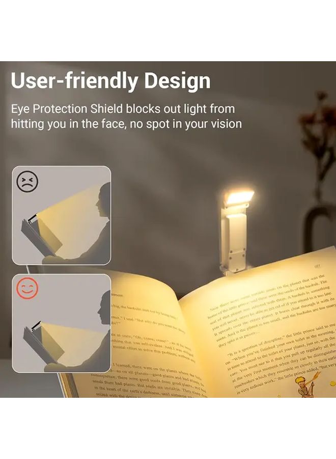 ضوء قراءة محمول أبيض قابل لإعادة الشحن، قابل للشحن عبر USB، قابل لتعديل السطوع، قابل للتركيب على الكتب - Image 2