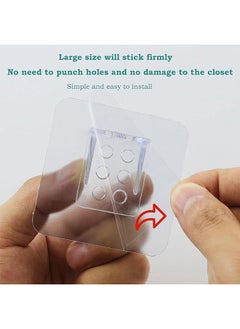 Generic 6Pcs  Large Self Adhesive Cabinet Shelf Support Non Marking Adhesive Layer Plate Holder Punch Free Transparent Shelf Pegs for Shelves Brackets Holders for Cupboard Bookshelf Closet Furniture 7*7CM  - Image 5