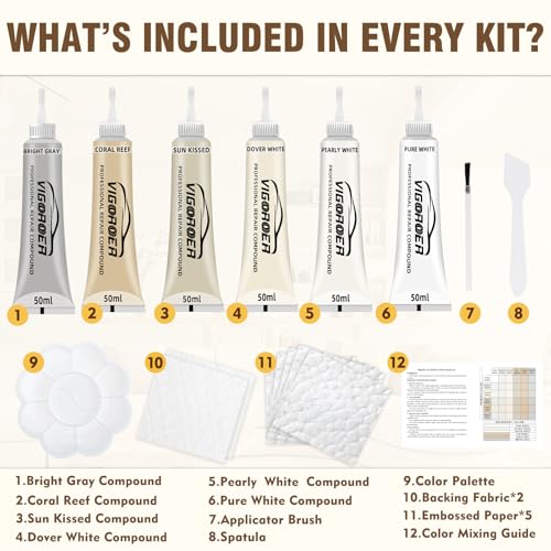 Vigorder Cream Leather Repair Kit for Furniture, Vinyl Repair Kit for Car Interior, Sofa, Purse and Jacket, Restore Any Material with Super Easy Instructions to Fix Scratches, Tears, Holes, Peeling - Image 4