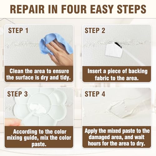 Vigorder Cream Leather Repair Kit for Furniture, Vinyl Repair Kit for Car Interior, Sofa, Purse and Jacket, Restore Any Material with Super Easy Instructions to Fix Scratches, Tears, Holes, Peeling - Image 5
