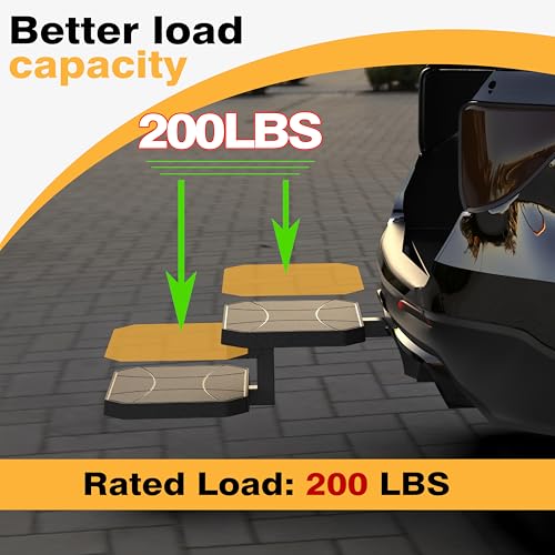 KOKSHELY Dual-Step Foldable Pet Hitch Step, Foldable Two-Tier Flip-Out Dog Stairs Fits 2" Hitch Receiver, Dog Ramp Steps for Car, Truck & SUV Hitches, Heavy-Duty Alloy Frame & HDPE Non-Slip Surface - Image 4
