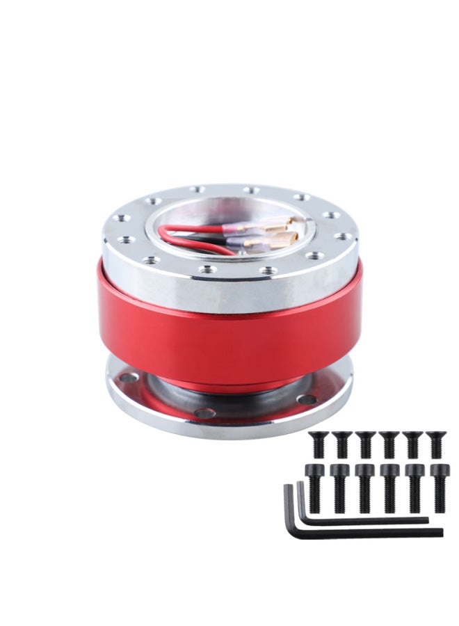 Racing Car Quick Release And Convenient Modification Steering Wheel Quick Release Device Car Connection Adapter Anti-theft Part Modification Base Quick Release-Product Color:Red  - Image 1