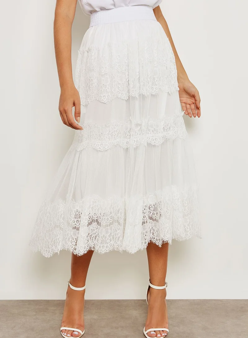 ELLA Lace Mesh Overlay Skirt