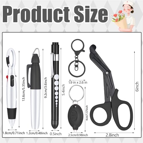 Yaure Joy 6 Pcs Nurse Pen Set Nurse Badge Accessories for Work Doctor Nursing Students Supplies (Black) - Image 2