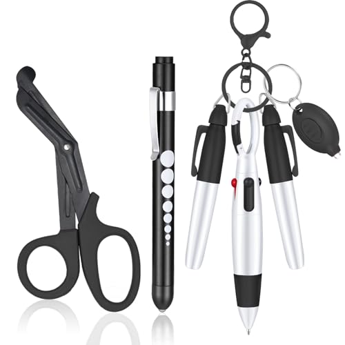Yaure Joy 6 Pcs Nurse Pen Set Nurse Badge Accessories for Work Doctor Nursing Students Supplies (Black) - Image 1