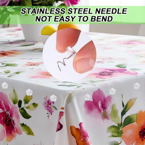 Gosknor 100 Pcs Bed Skirt Pins, Upholstery Twist Pins Bedskirts Holders or Fasteners Fabric and Slipcover Pins Spiral Push Pins with Clear Heads for Fixed Bed Skirt Sofa Cover Fabric Cover Decorative Nails - Image 5